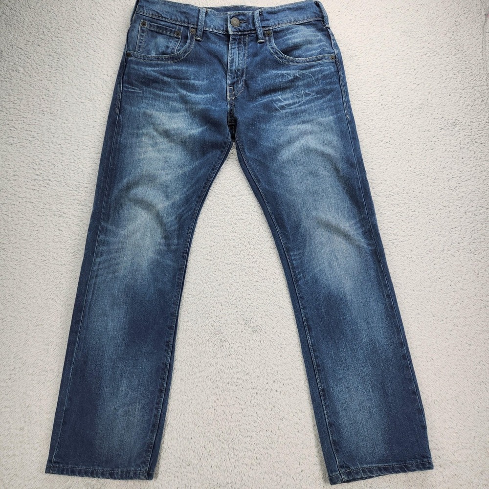 Levis 504 Jeans Mens 32x32 Medium Wash Blue Regular Fit Straight Denim Pants